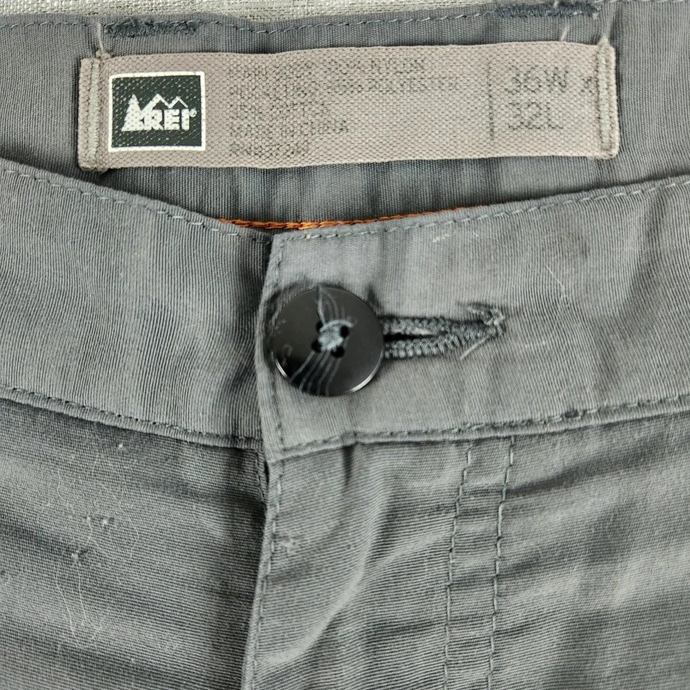 REI Co-Op Sahara Hiking Pants Mens 36x32 Gray Straight Leg Outdoor Utility Light